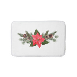 Weihnachten-Poinsettia mit Pinecones Badematte