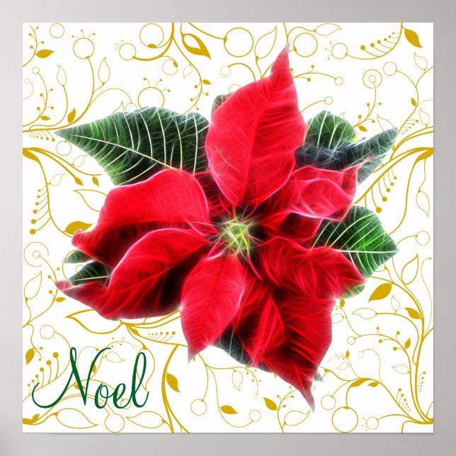 Weihnachten Poinsettia Poster (Vorne)