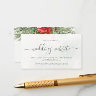 Weihnachten Poinsettia Winter Greenerity Wedding Begleitkarte