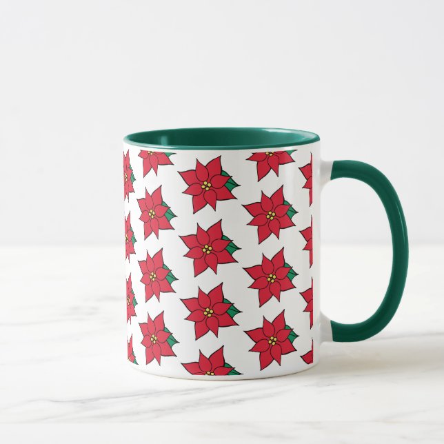 Weihnachten Poinsettias Holiday Tasse Geschenk (Rechts)