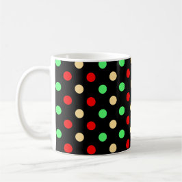Weihnachten - Polka Dots Muster auf schwarzem Hint Kaffeetasse