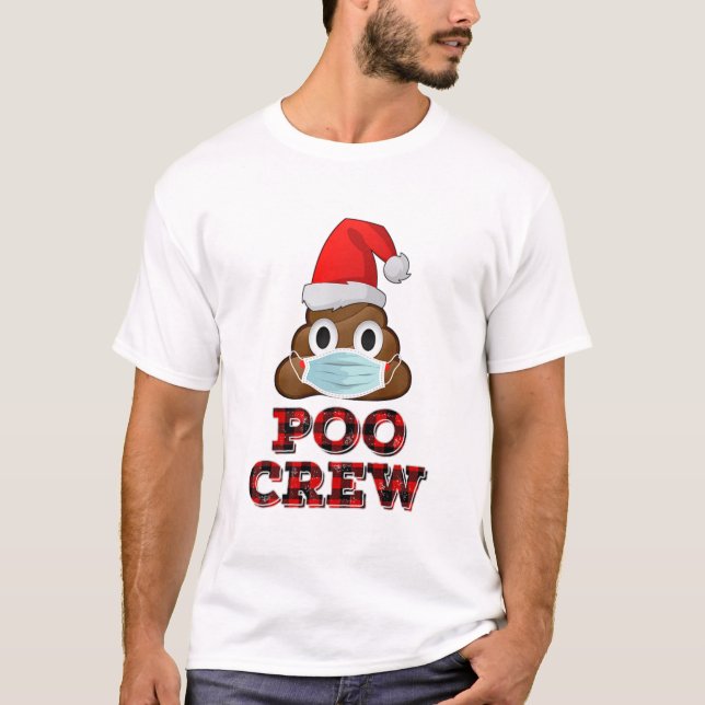 Weihnachten Poo Crew Shirt Face Maske Gekackt Emoj (Vorderseite)