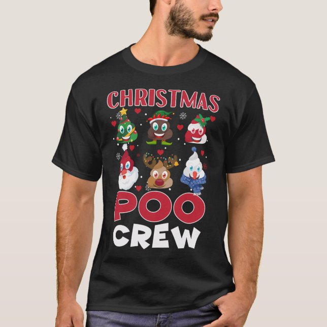 Weihnachten Poo Crew Weihnachten Kackte Emoticons T-Shirt (Vorderseite)