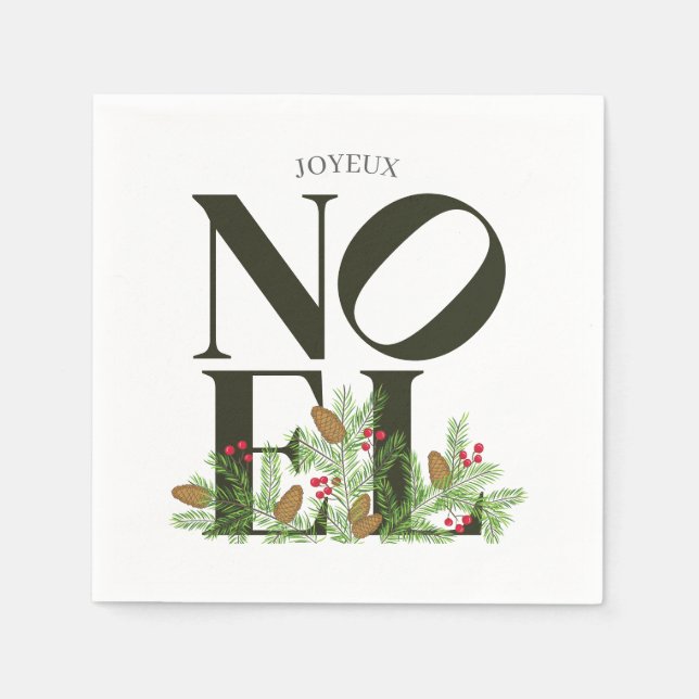 WEIHNACHTEN Pop Letter Art Inspiriert Weihnachten Serviette (Vorderseite)