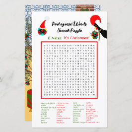 Weihnachten Portugiesische Word Suche Puzzle für K