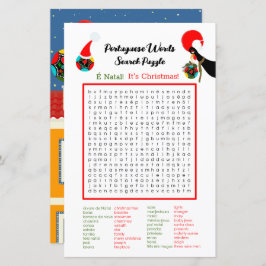 Weihnachten Portugiesische Word Suche Puzzle für K