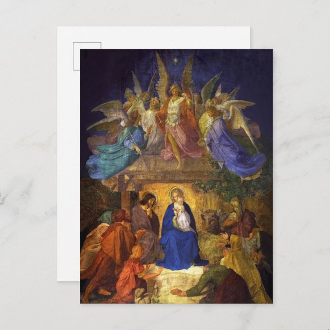 Weihnachten Postkarte Krippe Religiöse katholische (Vorne/Hinten)