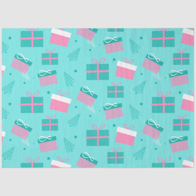 Weihnachten präsentiert Schneeflocken Blauer Weihn Seidenpapier (Vorderseite)