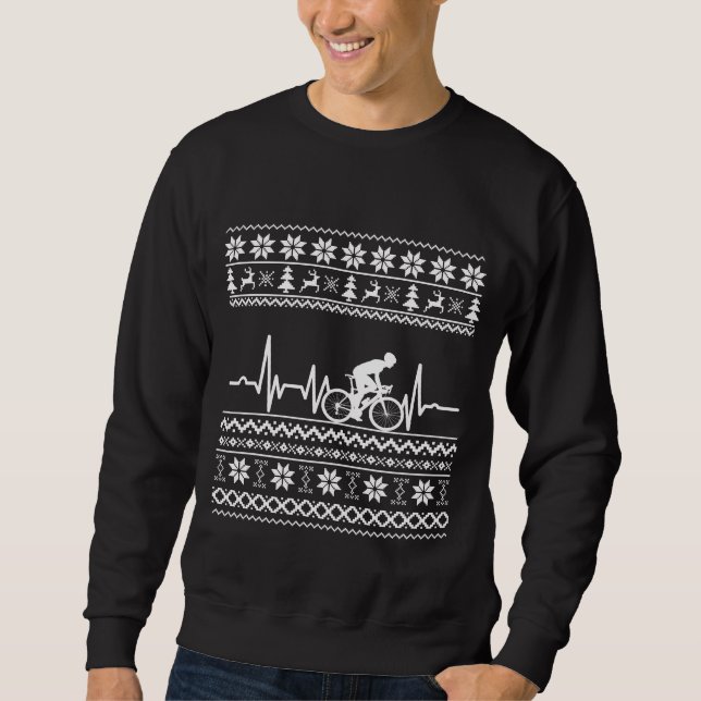 Weihnachten Pullover auf dem Fahrrad (Vorderseite)