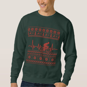 Weihnachten Pullover auf dem Fahrrad