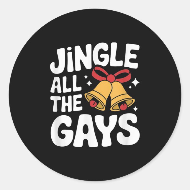 Weihnachten Pun Funny Gay Lgbt Xmas Runder Aufkleber (Vorderseite)