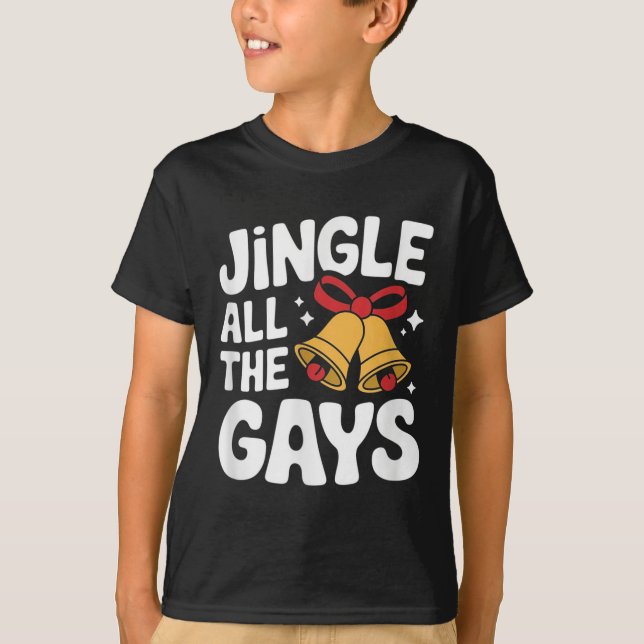 Weihnachten Pun Funny Gay Lgbt Xmas T-Shirt (Vorderseite)