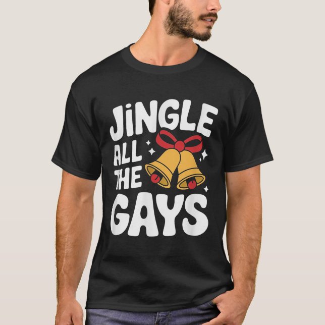 Weihnachten Pun Funny Gay Lgbt Xmas T-Shirt (Vorderseite)