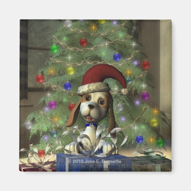 Weihnachten Puppy Magnet (Vorne)