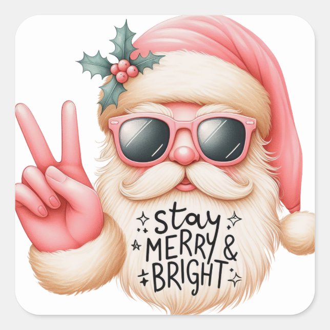 Weihnachten Quadratischer Aufkleber (Vorderseite)