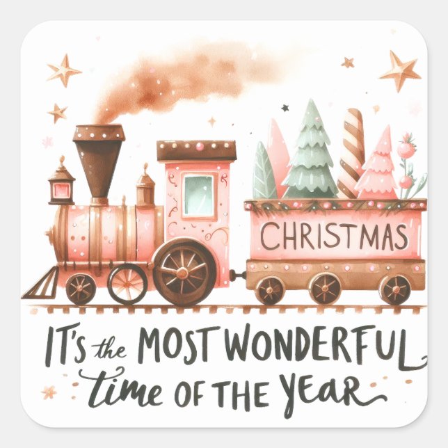Weihnachten Quadratischer Aufkleber (Vorderseite)