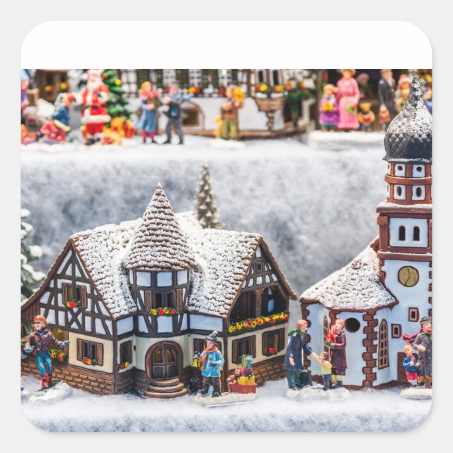 Weihnachten Quadratischer Aufkleber (Vorderseite)