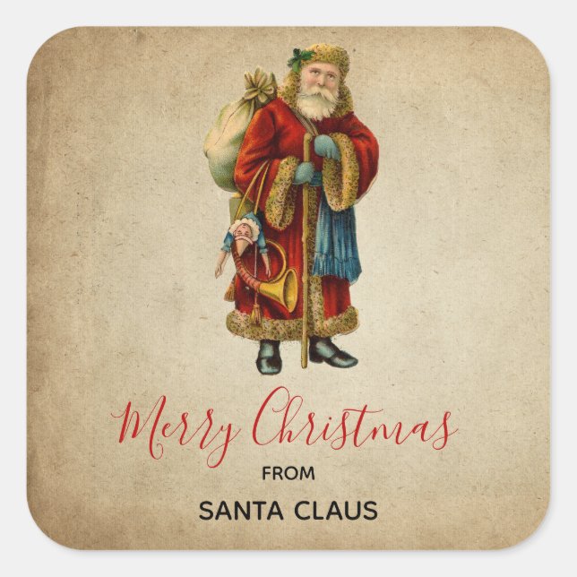 Weihnachten Quadratischer Aufkleber (Vorderseite)