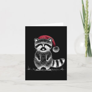 Weihnachten Raccoon Weihnachtsmannmütze Müll Panda Karte