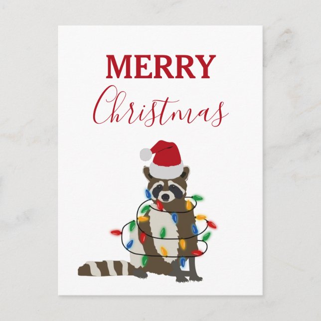 Weihnachten Raccoon Weihnachtsmannmütze Weihnachte (Vorderseite)