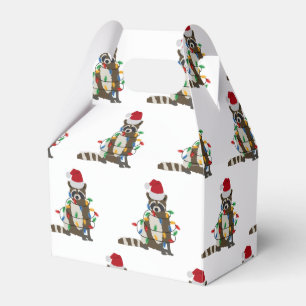 Weihnachten Raccoon Weihnachtsmannmütze Weihnachte Geschenkschachtel