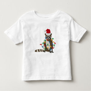 Weihnachten Raccoon Weihnachtsmannmütze Weihnachte Kleinkind T-shirt