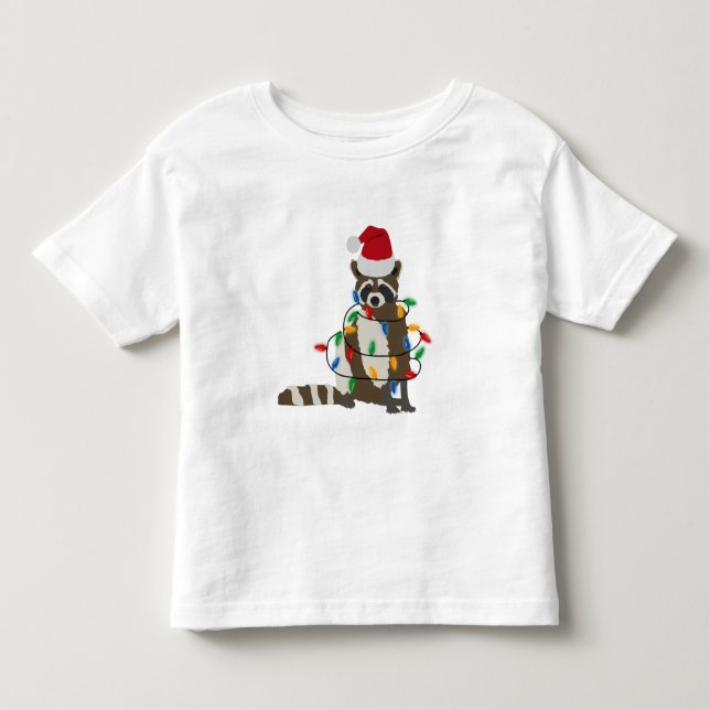 Weihnachten Raccoon Weihnachtsmannmütze Weihnachte Kleinkind T-shirt (Vorderseite)