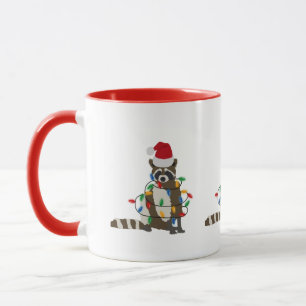 Weihnachten Raccoon Weihnachtsmannmütze Weihnachte Tasse