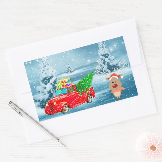 Weihnachten Rechteckiger Aufkleber (Umschlag)