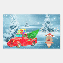 Weihnachten Rechteckiger Aufkleber