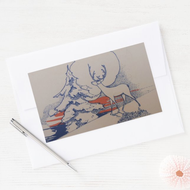 Weihnachten Rechteckiger Aufkleber (Umschlag)