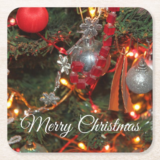 Weihnachten Rechteckiger Pappuntersetzer (Vorderseite)