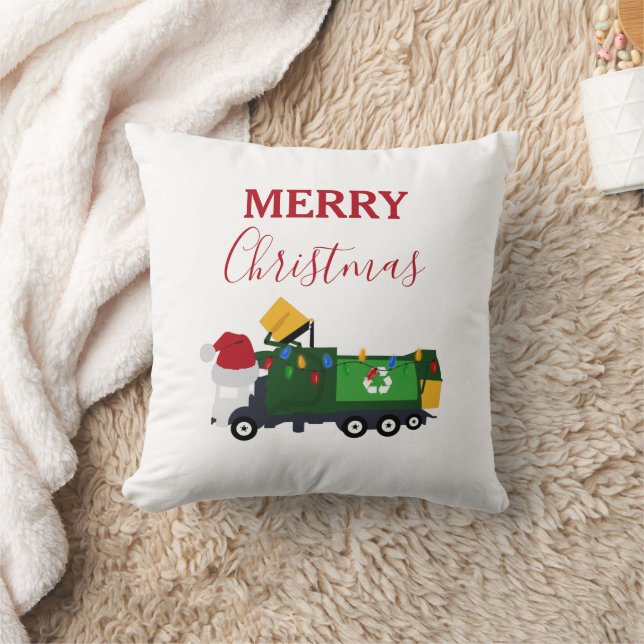 Weihnachten Recycelnd Müllwagen Kissen (Decke)