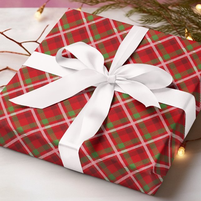 Weihnachten Red Green Tartan Kariert Geschenkpapier (Von Creator hochgeladen)