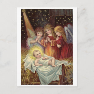 Weihnachten, religiös, vintage Urlaubsgruß Postkarte