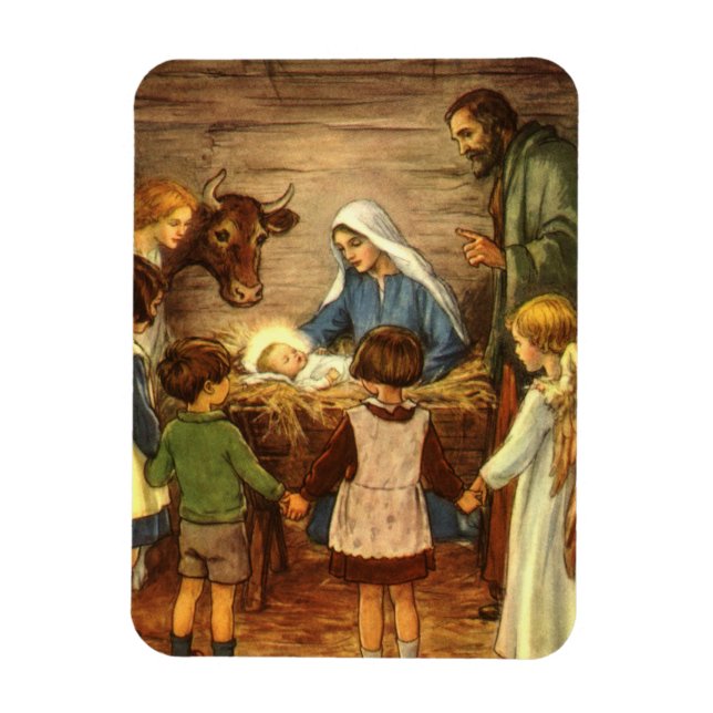 Weihnachten, Religiöse Geburt w Baby Jesus Magnet (Vertikal)