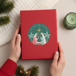 Weihnachten Religiöse Krippe Star von Bethlehem Runder Aufkleber