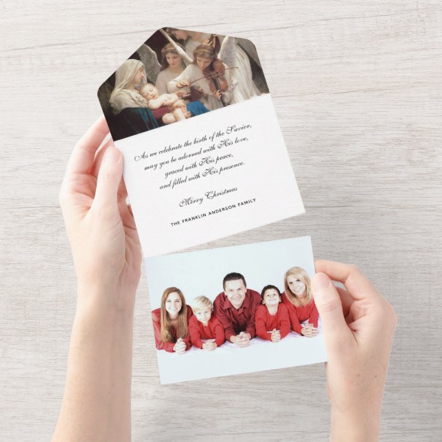 Weihnachten Religiöses Foto Jungfrau Mary Jesus An All In One Einladung (Abreißen)