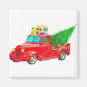 Weihnachten Retro Car Urlaub Magnet