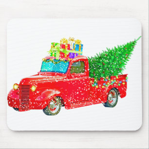 Weihnachten Retro Car Urlaub Mousepad