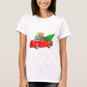 Weihnachten Retro Car Urlaub T-Shirt