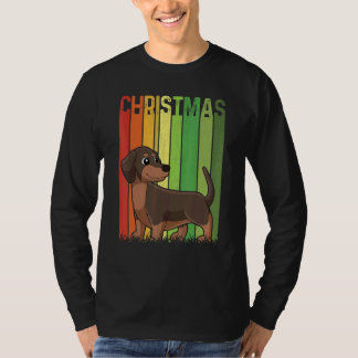 Weihnachten Retro Dachshund Hund Gruppe Passend Xm T-Shirt