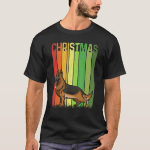 Weihnachten Retro Deutscher Schäferhund Süße Grupp T-Shirt