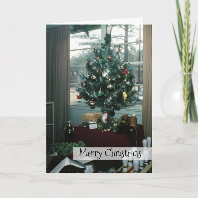 Weihnachten Retro Holiday Tree mit Tinsel und Gesc (Vorderseite)