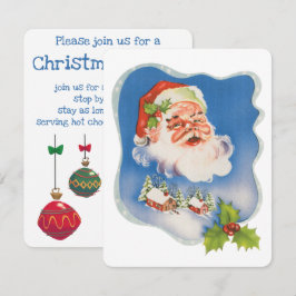 Weihnachten, Retro Jolly Santa Claus Party Einladung