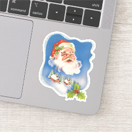 Weihnachten, Retro Jolly Weihnachtsmann Aufkleber