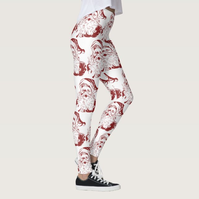 Weihnachten, Retro Jolly Weihnachtsmann in Rot Leggings (Rechts)