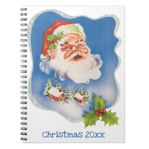 Weihnachten, Retro Jolly Weihnachtsmann Notizblock
