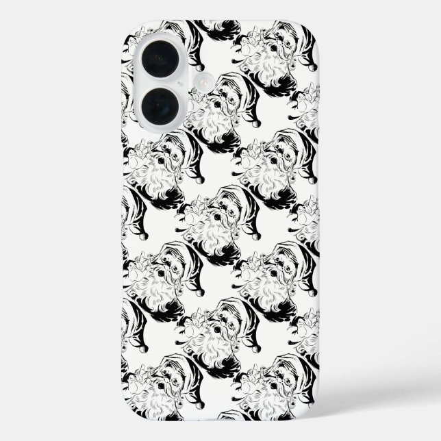 Weihnachten, Retro Jolly Weihnachtsmann, Schwarz Case-Mate iPhone Hülle (Rückseite)