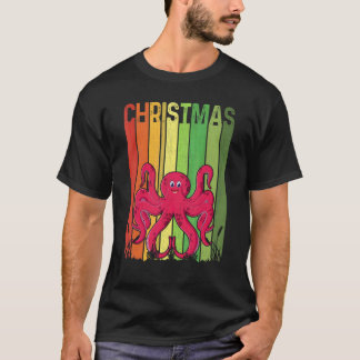 Weihnachten Retro-Oktopus Süße Gruppen-Passende We T-Shirt